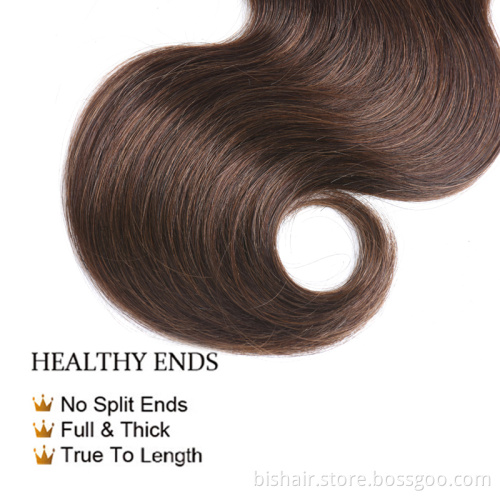 Wholesale Brown Brazilian Body Wave Hair Bundles Cheap Remy Hair Extensions 4# Color Brazilian Hair Weave Bundles For Women